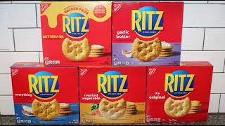 Ritz Crackers Blind Taste Test + Review: ButteryER, Garlic Butter, Everything, Vegetable, Original