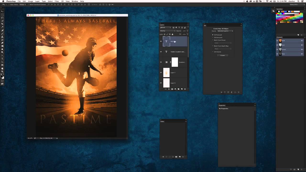 Finishing Touches for Baseball Poster Tutorial from Photoshop User Magazine