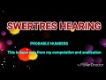 SWERTRES HEARING TIP (PICK 3) DECEMBER 10 -- 17 2018