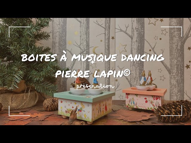Lutèce Créations Boîte à musique/boîte à bijoux musicale en bois avec Pierre lapin de Beatrix Potter et mécanisme musical à ressort de 18 notes (Réf: 20-861) - Menuet (W. A. Mozart