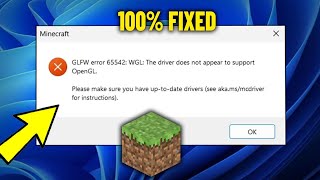GLFW error 65542 / 65543 WGL The driver does not appear to support Opengl - How To Fix Minecraft ✅
