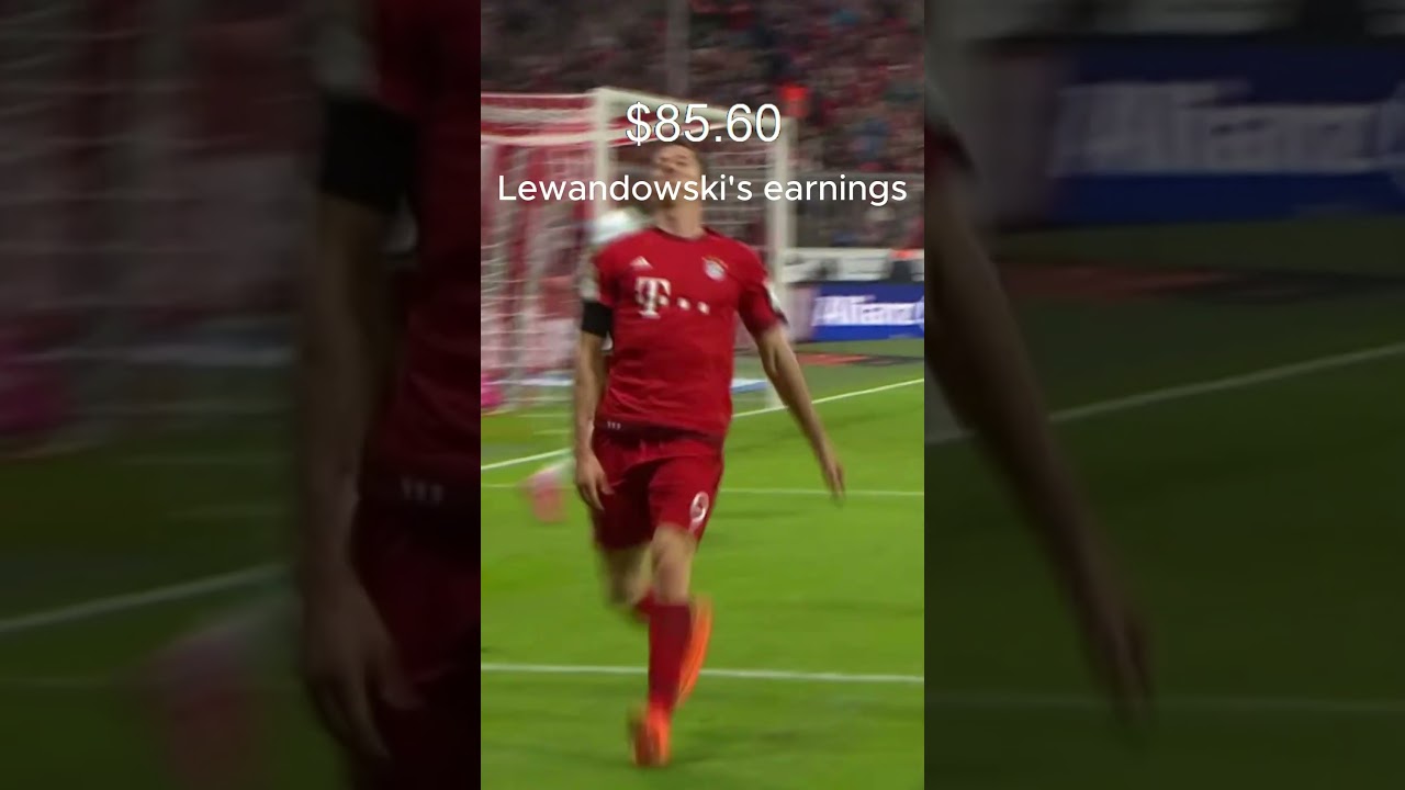 How much does Lewandowski earn per second? 