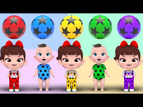 Color <strong>Star</strong> Balls Song! | <strong>Learn</strong> Color Rain Rain Go Away Nursery Rhymes | Baby &amp;amp; Kids Songs