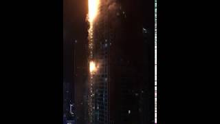 Dubai Torch Tower burning