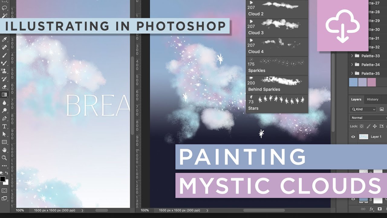 Digital Painting Tutorial: Mystic Clouds in Photoshop - YouTube