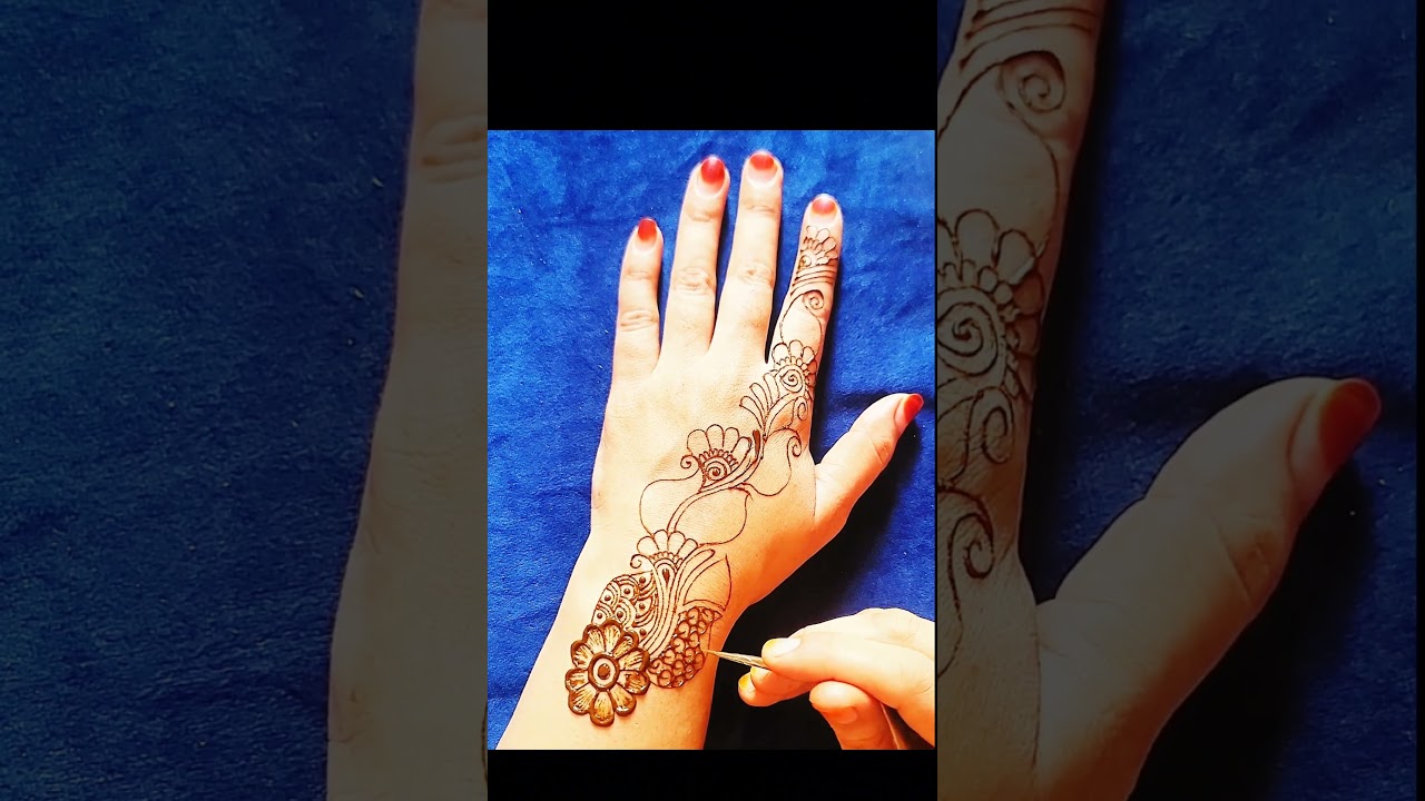 Ambi mehndi design far back hand 2024😃😃