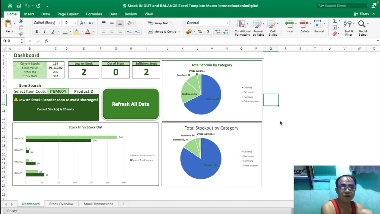 [DEMO] Stock IN, OUT, and Balance Excel Template # ...