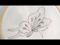 Hand embroidery beautiful butterfly 🦋 tutorial- easy butterfly embroidery design- basic stitches