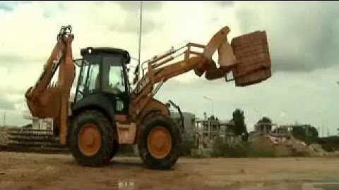 Backhoe Loader with EXTEND HOE  in Application