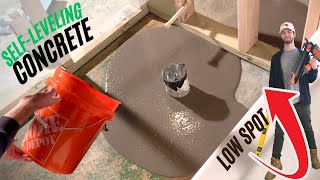 Self Leveling Concrete Underlayment Over Concrete Floor (How to Level Uneven Concrete Floor  DIY)