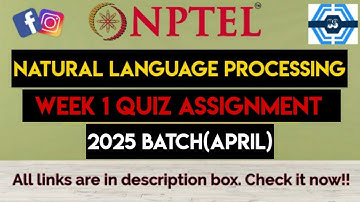 Natural Language Processing Week 1 Quiz Answers Solution | NPTEL 2025(April) | SWAYAM