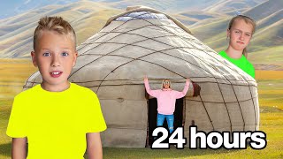 24 Hours Overnight YURT Tent Challenge | Gaby and Alex Family