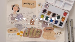 👩🏻‍🌾🌳 art journal with me ∣ gardening 。