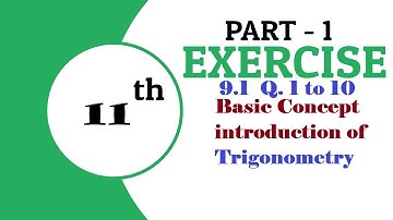 Class 11 Maths Chapter 9 || Exercise 9.1 || Fundamentals Of Trigonometry || math world knowledge