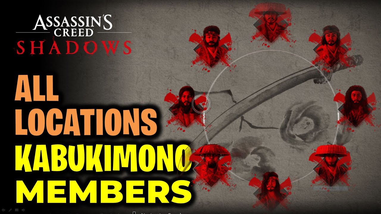 Location of All The Kabukimono Members | Assassin's Creed Shadows - YouTube
