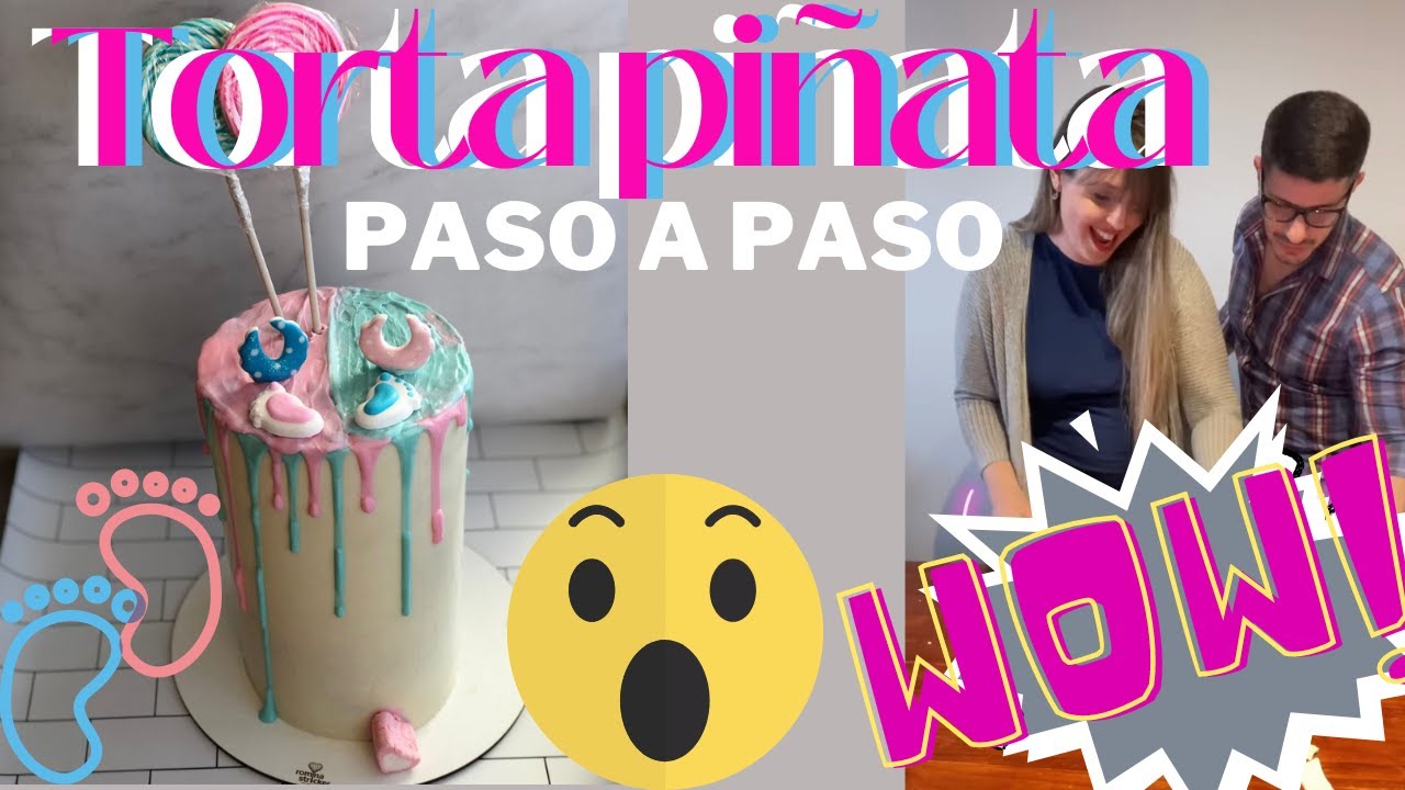 TORTA PIÑATA de CHOCOLATE paso a paso SIN MOLDE | REVELAMOS el sexo DEL BEBÉ 🤰🏻 ❤️Baby Gender Reveal