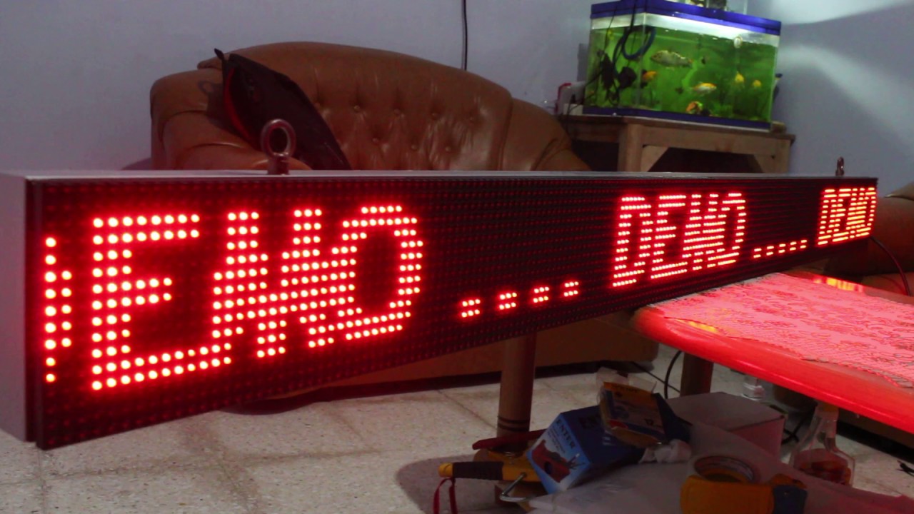 Running Text Merah 16x192 - Wifi Outdoor