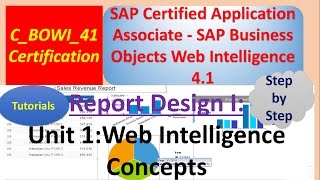 SAP BO Tutorials :  Unit 1 : Tutorial: Web Intelligence Concepts