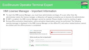 EcoStruxure Operator Terminal Expert: How to Activate a License with HMI License Manager (Online)