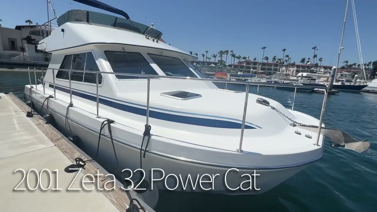 2001 Zeta 32 Power Cat Available Now - YouTube