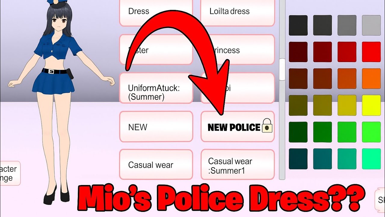How to Get Police Dress for Mio Ada | Sakura School Simulator New Update 