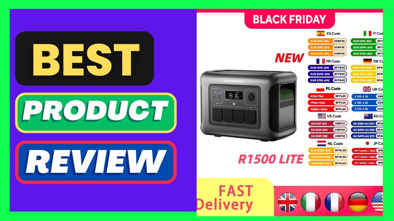 ALLPOWERS R1500 LITE Portable Power Station 1056Wh LiFePO4 Battery