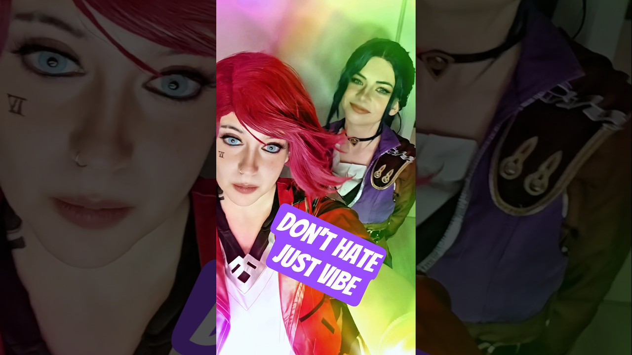 Don't hate, just vibe | Vi & Caitlyn @nikkihatsunecosplay #cosplay #shorts #arcane