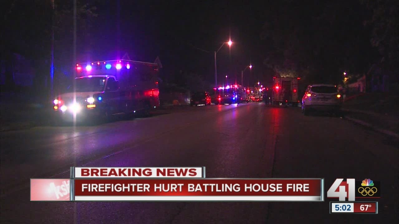 OFFICIALS: Firefighter injured while battling house fire in KCMO - YouTube