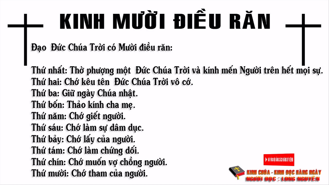 Kinh Mười Điều Răn - Kinh Đọc Hàng Ngày ( Có lời đọc... - youtube