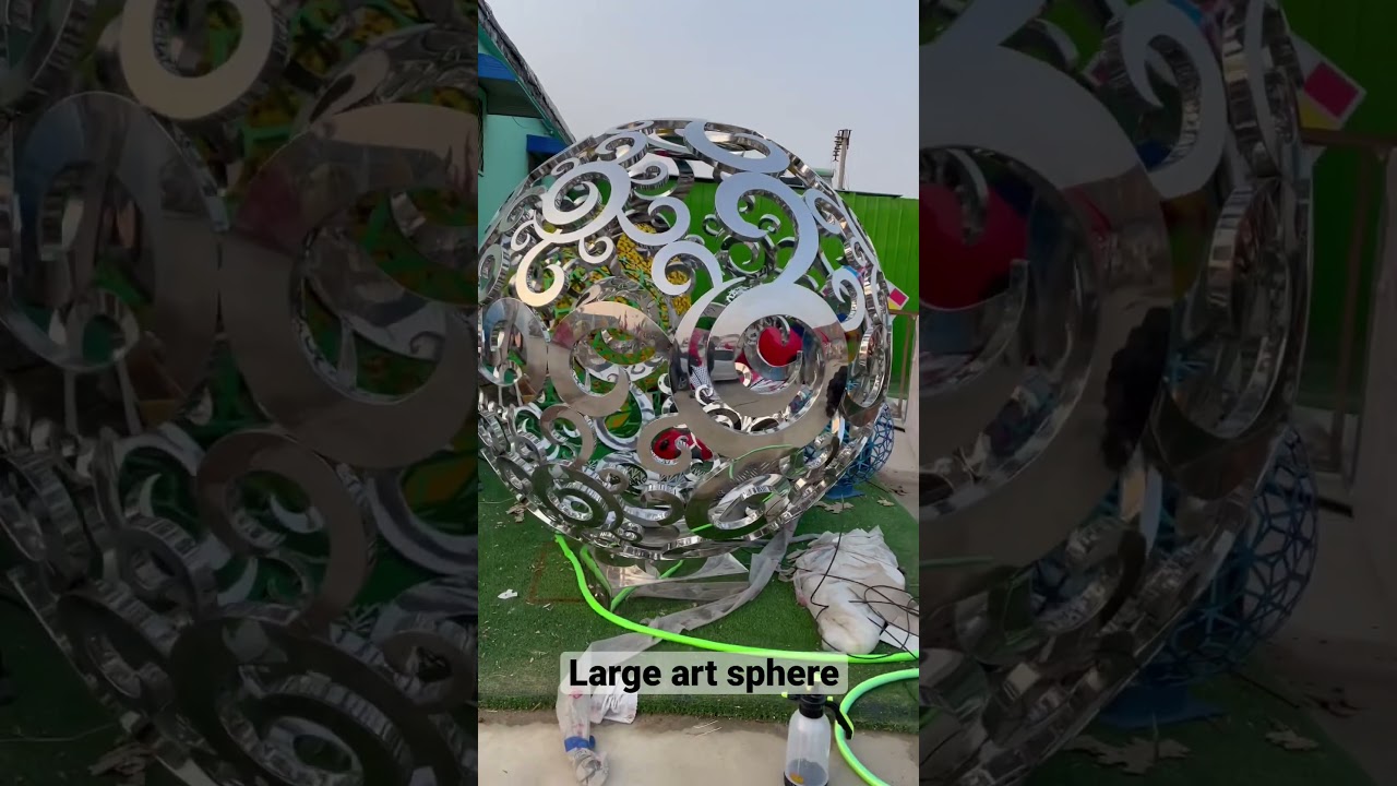 Large art metal sphere sculpture outdoor ready to delivery for sale 