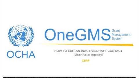 [EN] - CERF Agency - Edit an inactive/draft contact