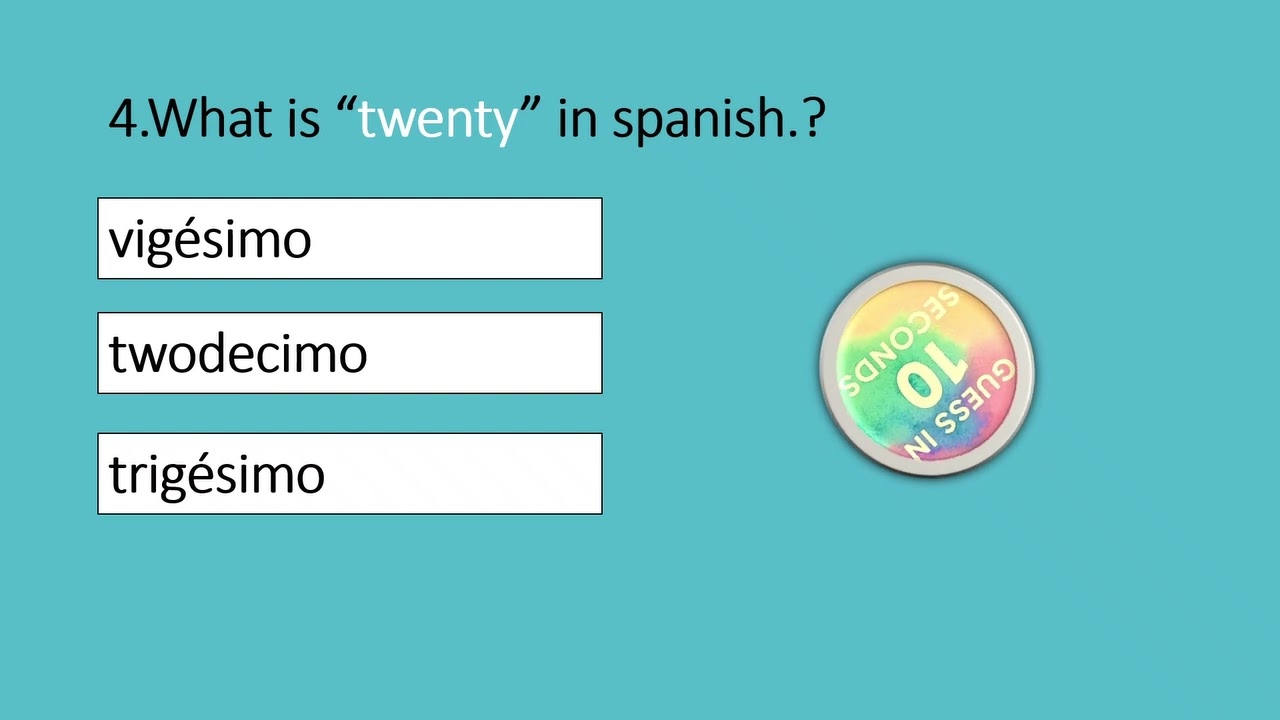 Test your knowledge of Spanish Ordinal Numbers