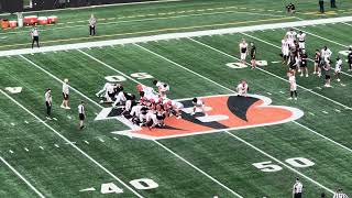Evan McPherson hits from 65 yards to wrap up practice Friday night inside Paycor Stadium