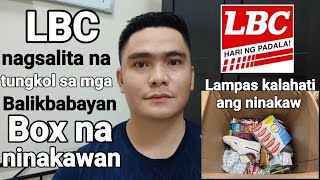 LBC NAGSALITA NA TUNGKOL SA MGA BALIKBABAYAN BOX NG MGA KABABAYAN NATIN NA NINAKAWAN