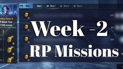 Week - 2 RP Missions C1S1 BGMI | PUBG Mobile | 