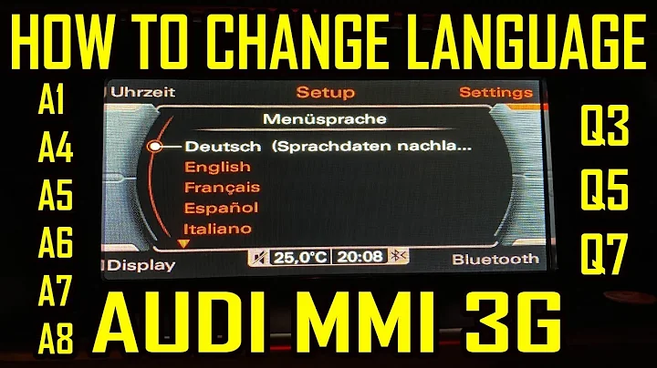 How To Change Language Audi A1 A4 A5 A6 A7 A8 Q3 Q5 Q7 MMI 3G German - English