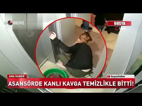 Asansörde kanlı kavga temizlikle bitti!