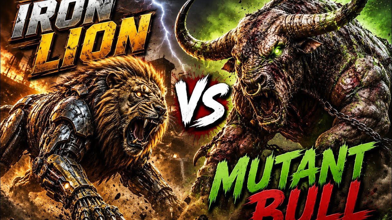 Mutant Bull ⚔️IRON LION 🆚 MUTANT BULL 🔥|The Ultimate Colosseum Clash! 🦁🤖#viral # ...