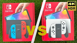 White vs Neon Nintendo Switch OLED - 4K HDR