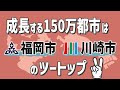 福岡市と川崎市は人口増加、高い成長率を誇るツートップの都市。でも性格は全然違うのです。