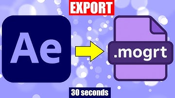 How to EXPORT MOGRT File in After Effects