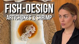 FISH DESIGN | Red mullet in rice chips &amp; artichokes with shrimp mousse 🤌🏻❤️✨