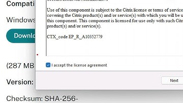 Installing the Citrix Workspace App 2307 for Windows.