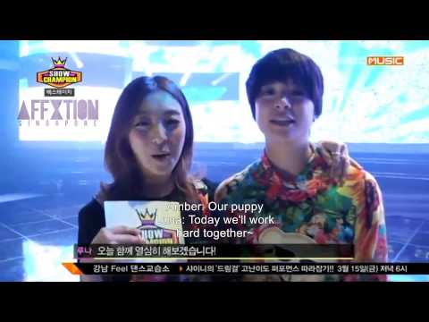 [ENG SUB] 130313 f(Luna & Amber) - MBC Show Champion backstage cut