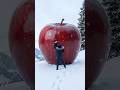 She Built A Secret Home Inside A Giant Apple In Snow GiantApple Shorts Apple SnowTransformation 
