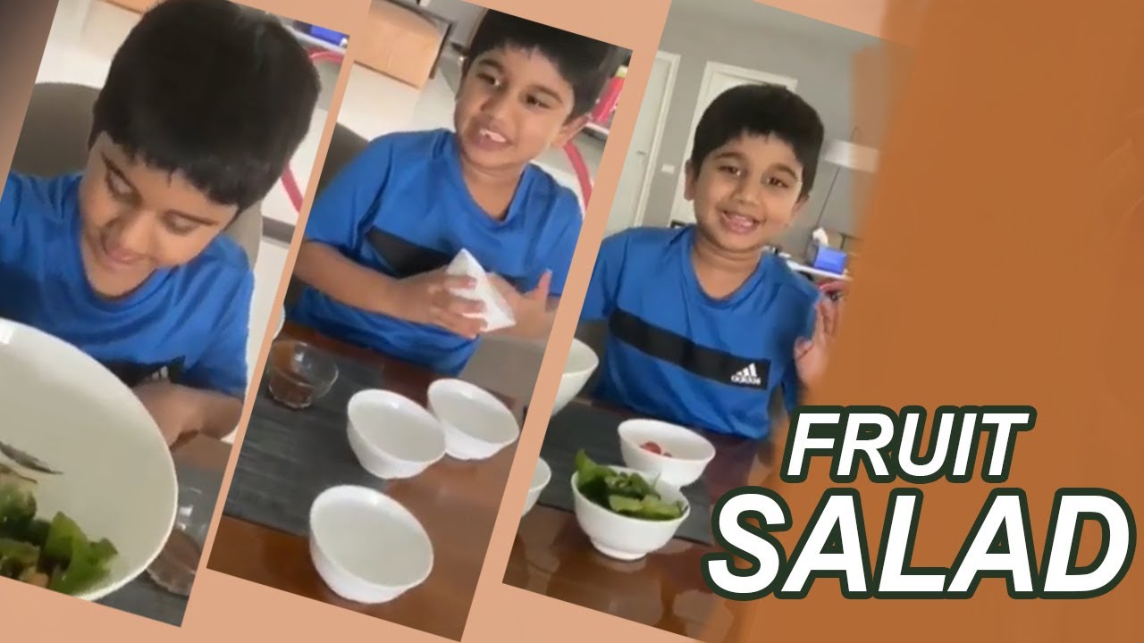 Allu Arjun Son Allu Ayaan Making Fruit Salad Recipe  Healthy Fruit Salad by Allu Ayaan  Wall Post