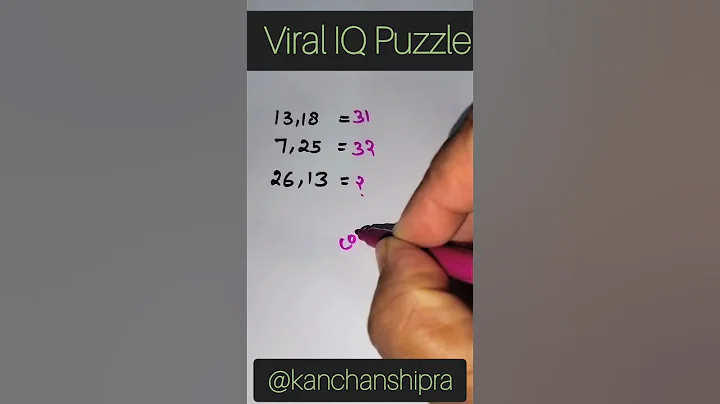 Viral IQ PUZZLE #trending #shorts #youtubeshorts #viral #kanchanshipra #puzzle #mathspuzzle