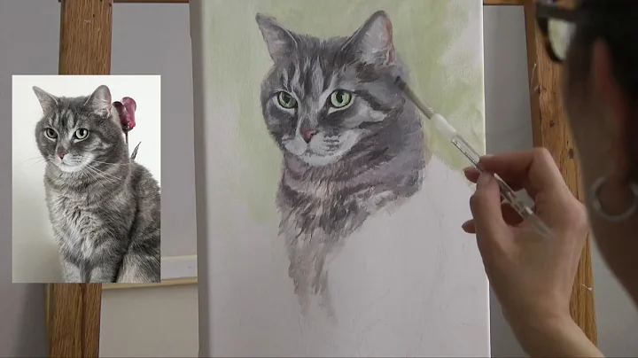 Cat painting in acrylic - Michelle Vigeant