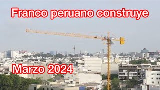 27/03/2024 Avances en construcción del colegio Franco Peruano. Segunda grúa instalada #lima #peru