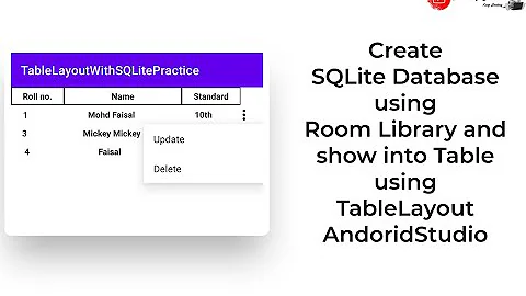Insert & Select in SQLite Database and show into Table using TableLayout Part 2 Android Studio New